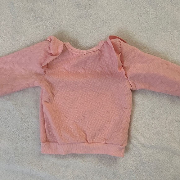 Pink Textured Hearts Kids Sweatshirt - Picture 3 of 5